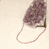Delicate Red Ombre Ruby Gold Filled Necklace