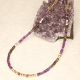 Amethyst and Topaz Chunky Gold Filled Necklace