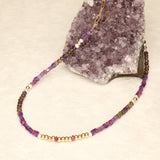 Amethyst and Topaz Chunky Gold Filled Necklace