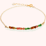 Semi precious half stone Gold filled anklet