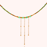 Green Garnet 3 Tassel Gold Filled Necklaces