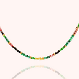 Semi precious half rainbow Gold filled necklace