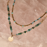 Turquoise and Miyuki Bead Gold Filled Necklace