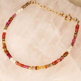Coloured Sapphires and Pearl Rainbow Gold Filled Bracelet