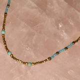 Turquoise and Miyuki Bead Gold Filled Necklace