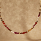 Sunset Pearl Semi Precious Stone Gold Filled Necklace
