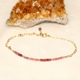 Red Ombre Delicate Semi Precious Gold Filled Bracelet