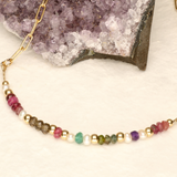 Jewel Tone Stone and Pearl Gold Filled