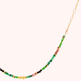 Semi precious half rainbow Gold filled necklace