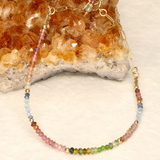 Delicate Multicolour Semi Precious Stone Gold Filled Bracelet