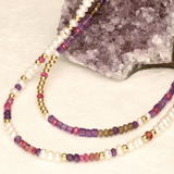 Amethyst and Topaz Chunky Gold Filled Necklace