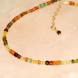 Autumn and aqua Mix semi Precious Gold Filled Necklace
