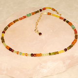 Autumn and aqua Mix semi Precious Gold Filled Necklace