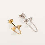 Hindi Baguette Drop Chain Stud