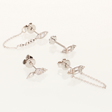 Hindi Baguette Drop Chain Stud