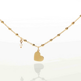Hanging Heart and Pearl Necklace