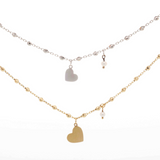 Hanging Heart and Pearl Necklace