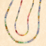 Rainbow Sapphire and Tourmaline Gold Filled Necklace