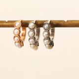Pearl Medium Hoop Earring