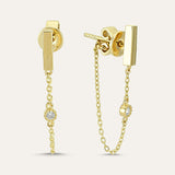 Vertical Bar Mini Drop Chain Stud