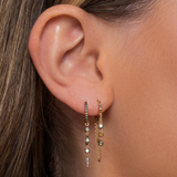 Triple Stone Chain Hoop