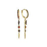 Plain Drop Stone Spike Hoop