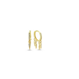 Micro Pave Spike Hoop Earring