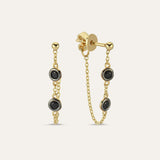 Two Stone Chain Stud Earring
