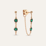 Two Stone Chain Stud Earring