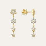 Four Star Drop Stud Earring