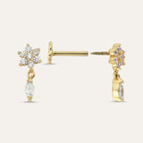 Daisy Marquis Drop Stone Piercing Stud