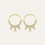 Hindi Three Stone Large Hoop
