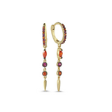 Plain Drop Stone Spike Hoop