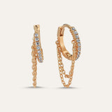 Short Drop Chain Micro Hoop