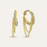 Short Drop Chain Micro Hoop