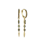 Plain Drop Stone Spike Hoop