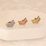 Pave Chevron Screw Back Stud