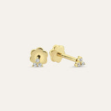 Three Stone Pyramid Stud (Screw Back)