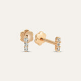 Three Stone Short Bar Stud (Screw back)