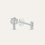 Three Stone Short Bar Stud (Screw back)