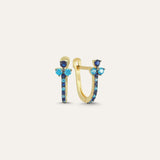Three Stone Hoop Earring