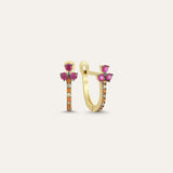 Three Stone Hoop Earring