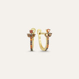 Three Stone Hoop Earring