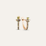 Three Stone Hoop Earring
