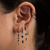 Plain Drop Stone Spike Hoop