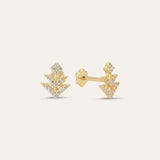 Pave Chevron Screw Back Stud