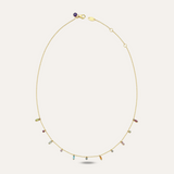 Marquis and Round Stone Dot Necklace