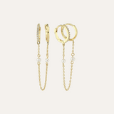 One Pearl Double Hoop Earring