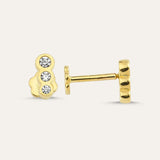 Triplet Stone Triplet Screw Back Stud
