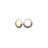 Double Sided Semi Precious Pave Hoop
